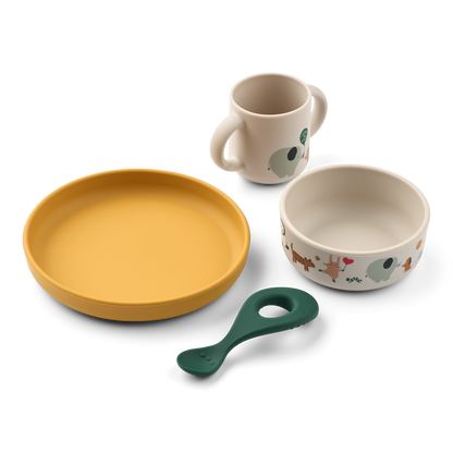 [Liewood] Vivi Printed Tableware Set - Around The World / Sandy
