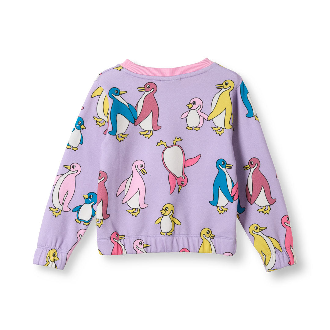 [Smafolk] Yapeen Sweatshirt With Penguins - Heather Purple