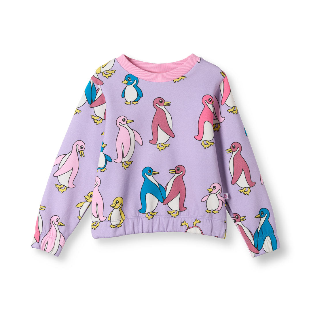 [Smafolk] Yapeen Sweatshirt With Penguins - Heather Purple