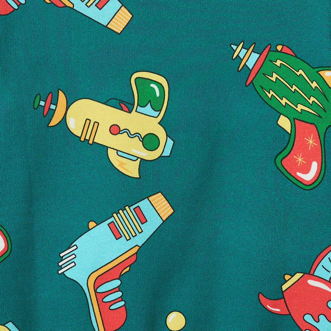 [Smafolk] Yapeen Sweatshirt Space Blasters - Petroleum Green