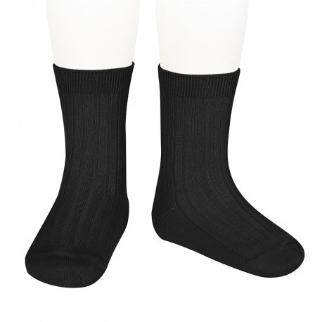 [Condor]Basic Rib Short Socks - [900 Black]