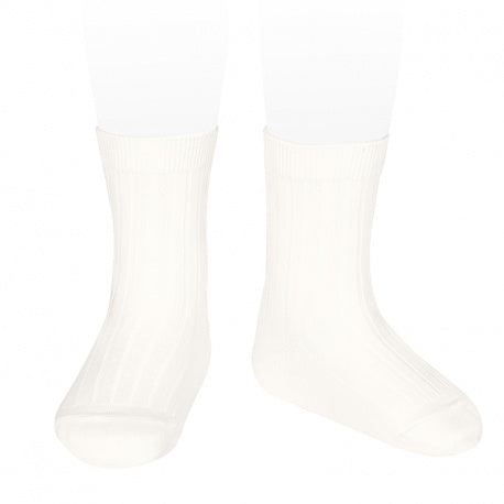 [Condor]Basic Rib Short Socks - [202 Cream]
