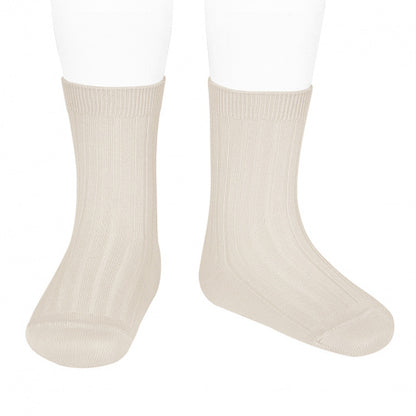 [Condor]Basic Rib Short Socks - [304 Linen]