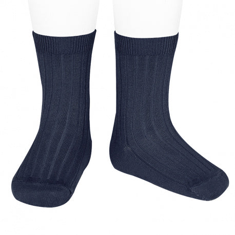 [Condor]Basic Rib Short Socks - [480 Navy Blue]