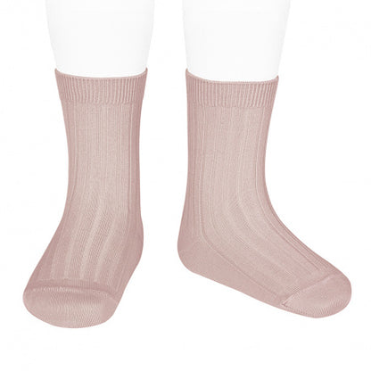[Condor]Basic Rib Short Socks - [544 Old Rose]