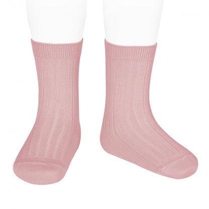 [Condor]Basic Rib Short Socks - [526 Pale Pink]