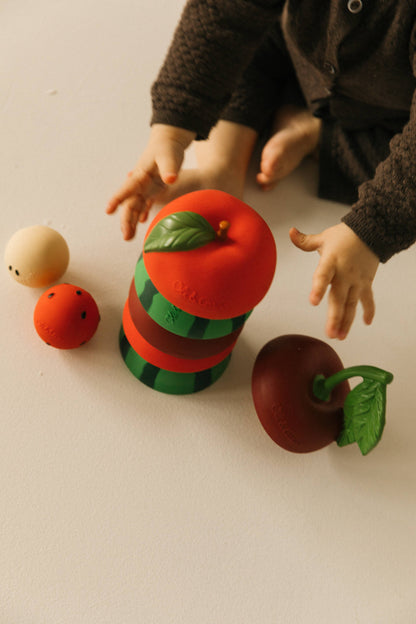 [Oli&Carol]Apple Stackable Toy & Rattle Ball