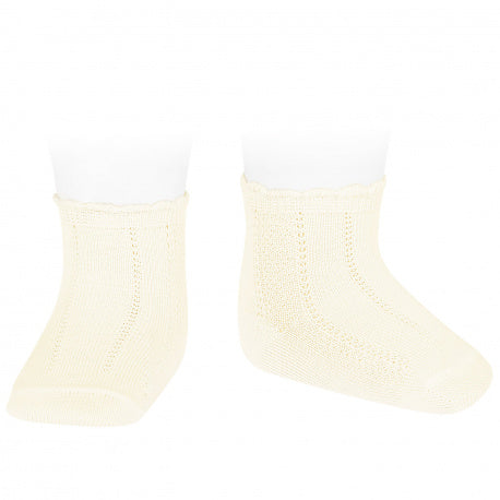 [Condor] Cotton Socks With Fine Openwork - [303 Beige]