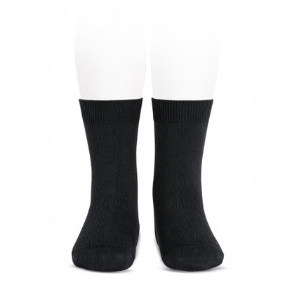 [Condor] Plain Stitch Basic Short Socks - [900 Black]