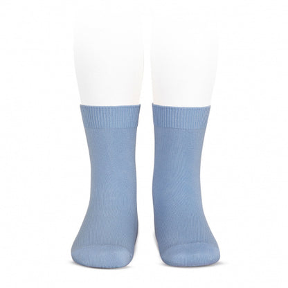 [Condor] Plain Stitch Basic Short Socks - [446 Bluish]