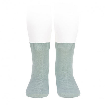 [Condor] Plain Stitch Basic Short Socks - [495 Sea Mist]