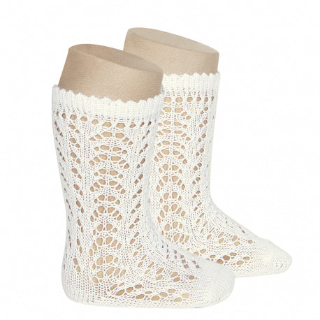 [Condor]Perle Openwork Knee High Socks - [303 Beige]