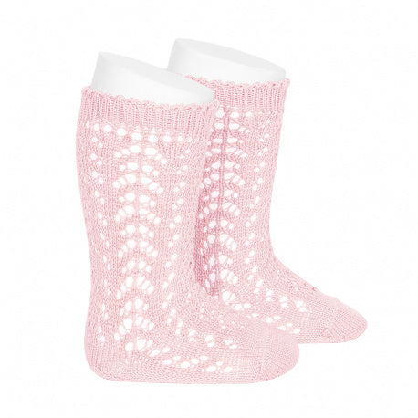 [Condor]Perle Openwork Knee High Socks - [500 Pink]
