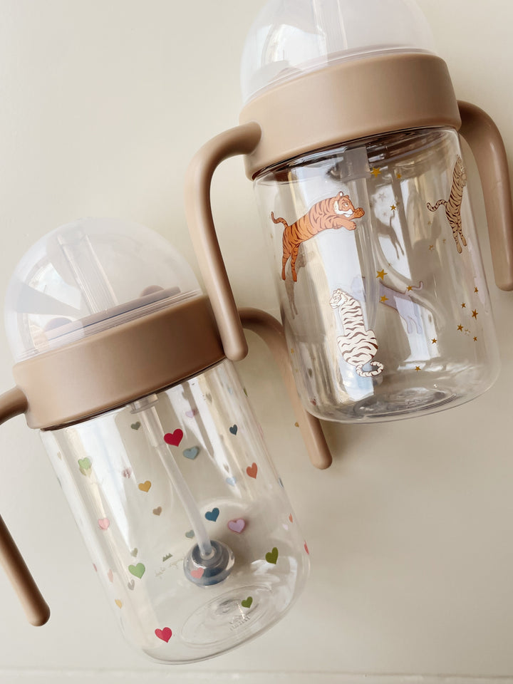 [Konges Slojd] Baby Bottle With Handle - Multi Hearts