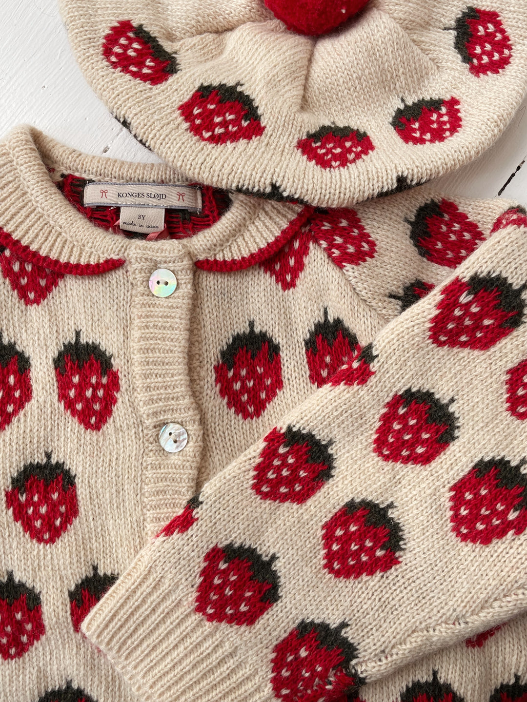 [Konges slojd] Belou Knit Beret - Strawberry