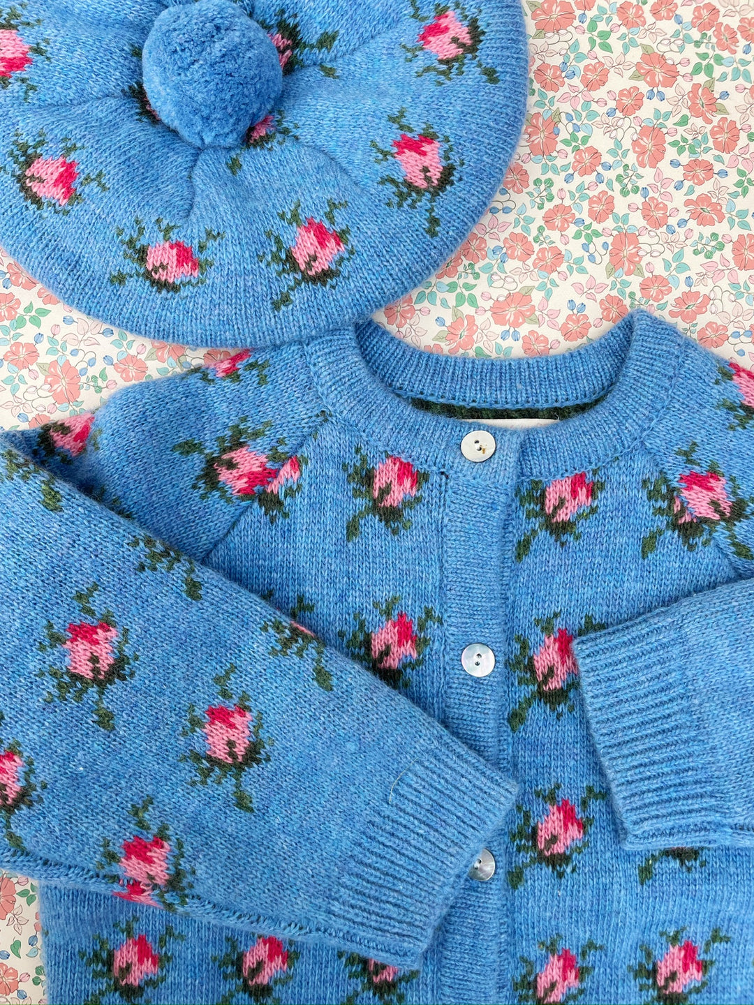 [Konges slojd] Belou Knit Collar Cardigan - Rosie Shade
