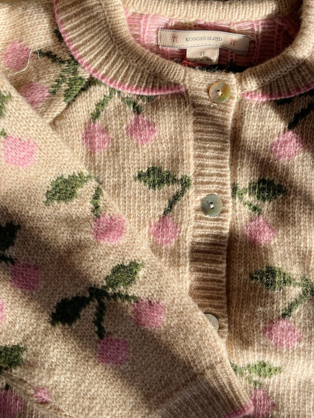 [Konges slojd] Belou knit Collar Cardigan - Cherry