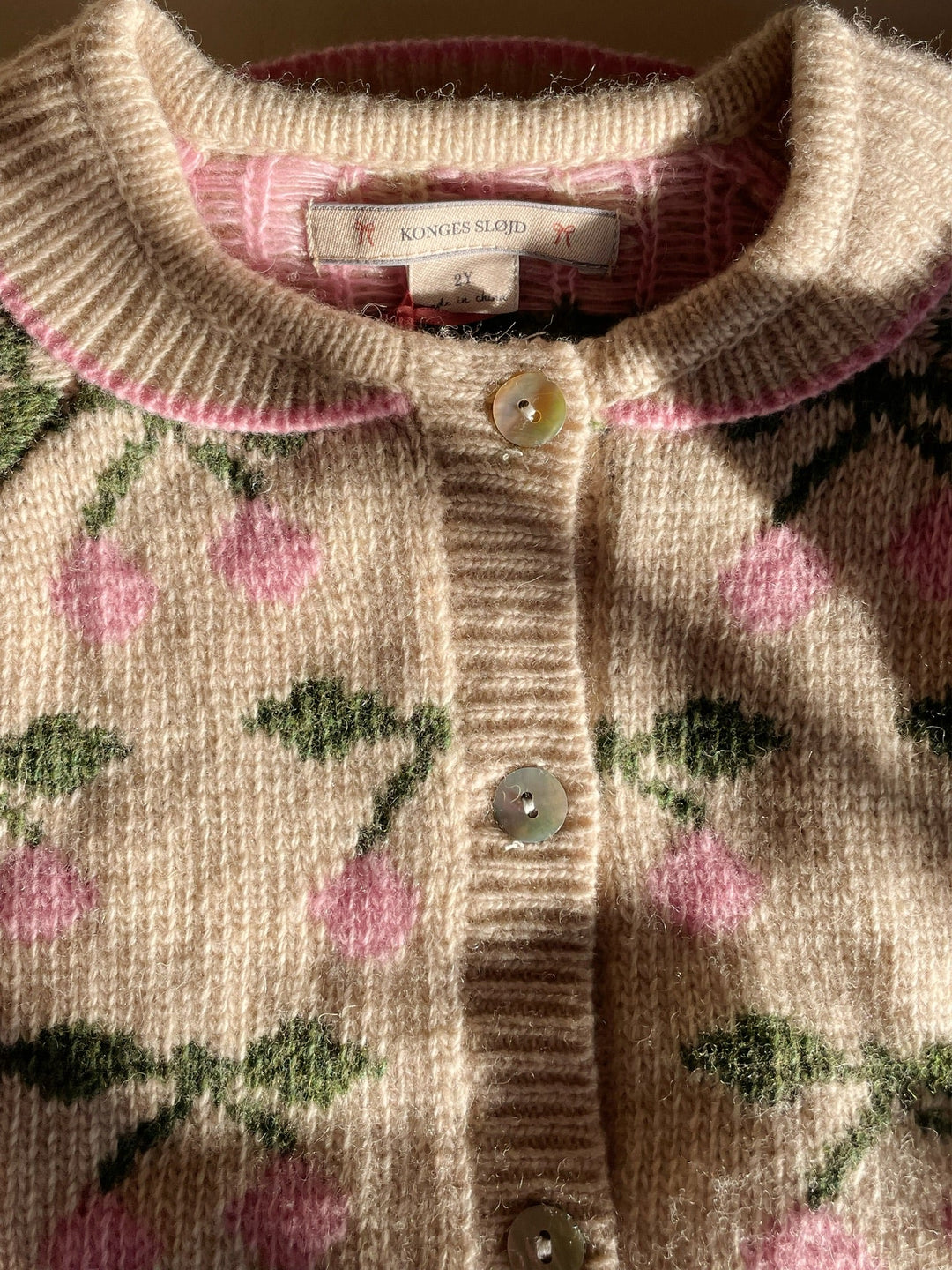 [Konges slojd] Belou knit Collar Cardigan - Cherry
