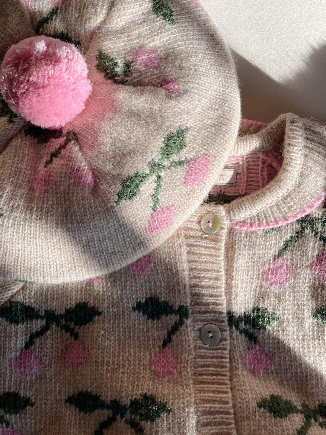 [Konges slojd] Belou knit Collar Cardigan - Cherry