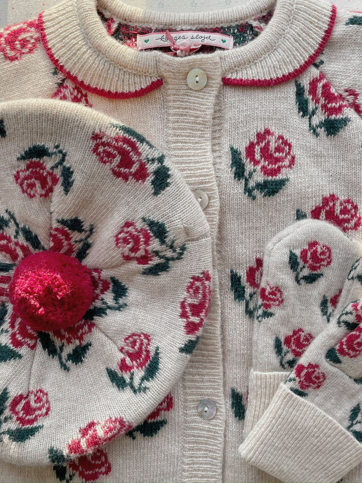[Konges slojd] Belou Knit Collar Cardigan - Rose