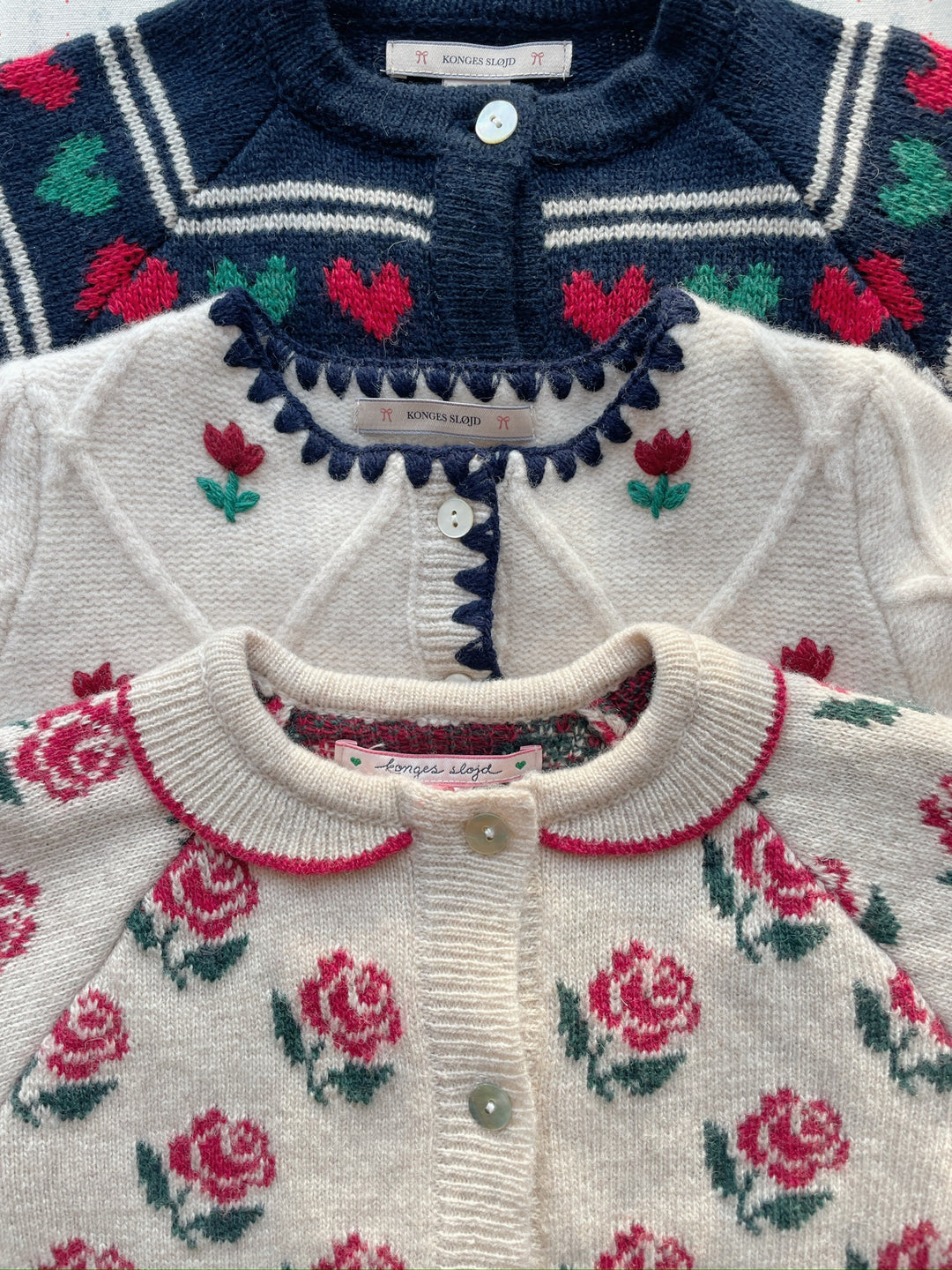 [Konges slojd] Belou Knit Collar Cardigan - Rose
