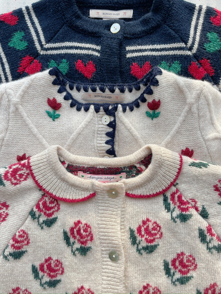 [Konges slojd] Belou Knit Collar Cardigan - Rose