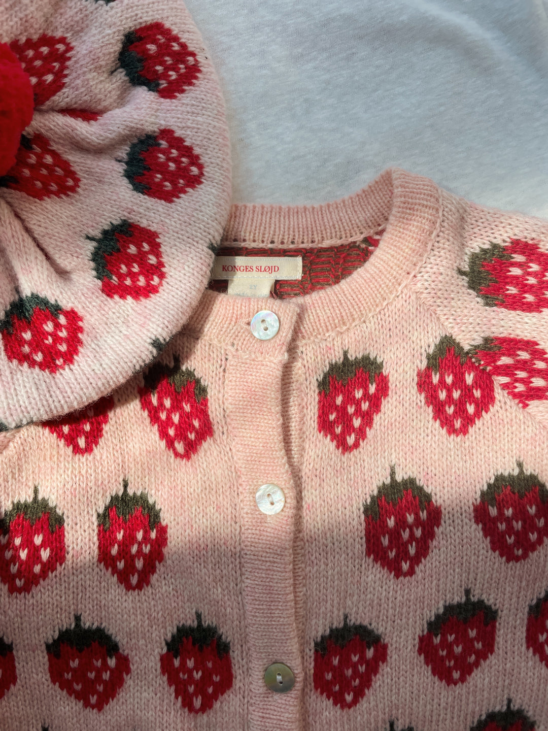 [Konges slojd] Belou Knit Cardigan - Strawberry