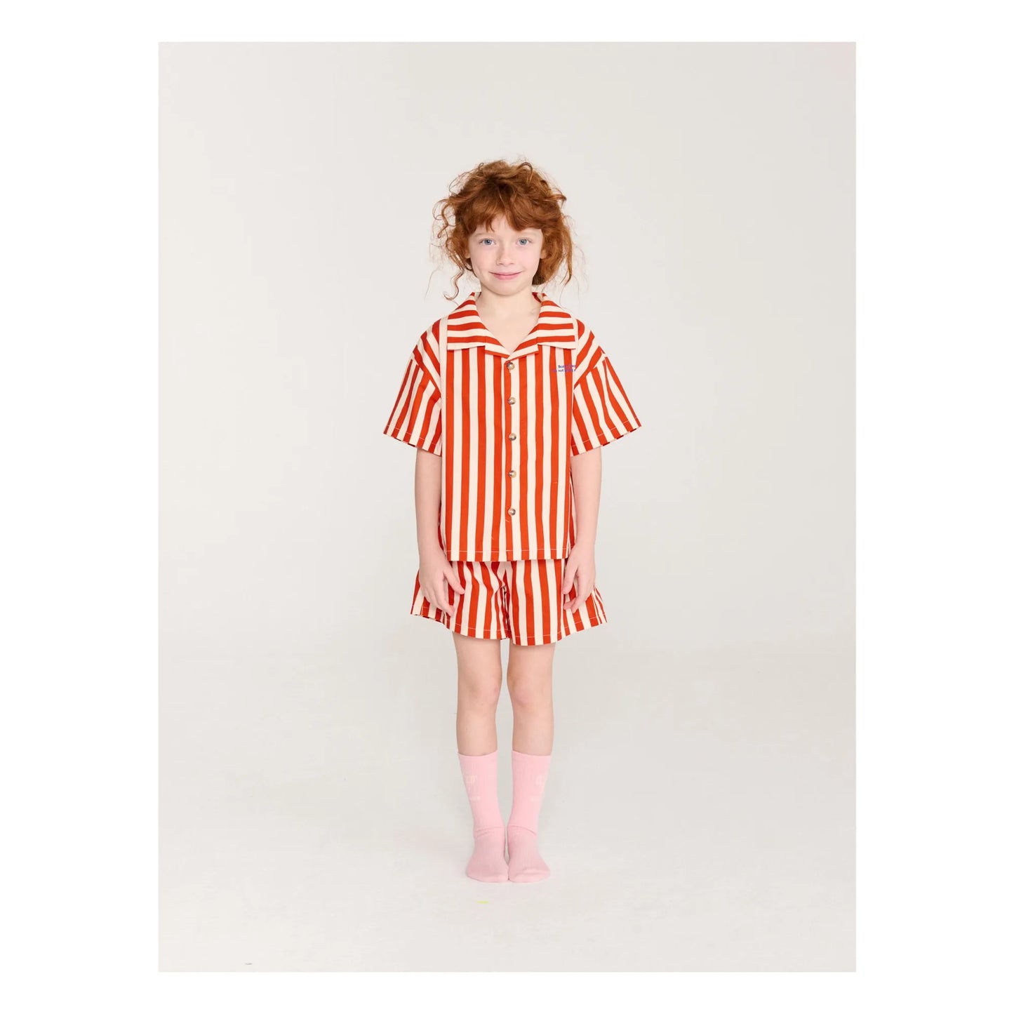 [Bobo Choses] Red Bold Stripe Loungewear Woven Set