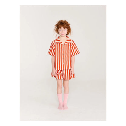 [Bobo Choses] Red Bold Stripe Loungewear Woven Set