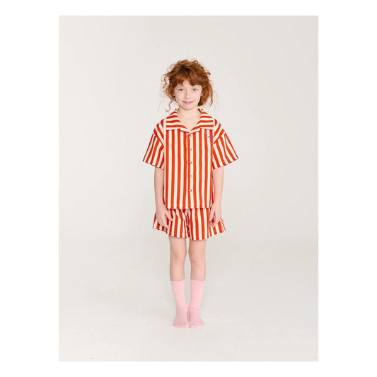 [Bobo Choses] Red Bold Stripe Loungewear Woven Set