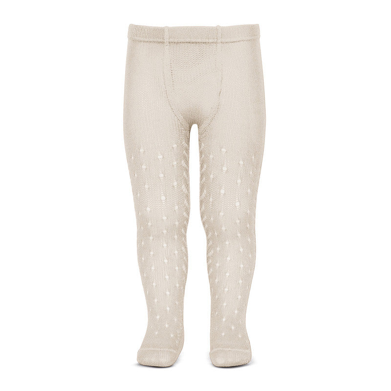 [Condor] Perle Openwork Tights With Dot And Spike Openwork - [304 Linen]