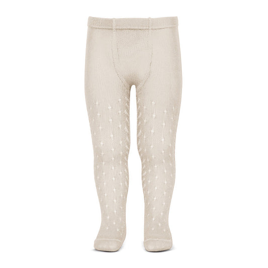 [Condor] Perle Openwork Tights With Dot And Spike Openwork - [304 Linen]
