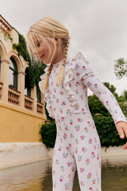 [Louise Misha] Bathing Jumpsuits Linette - White Felcita Flow