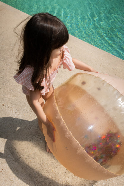 [Konges slojd] Beach Ball Large - Multi Cherry Blush Transparent