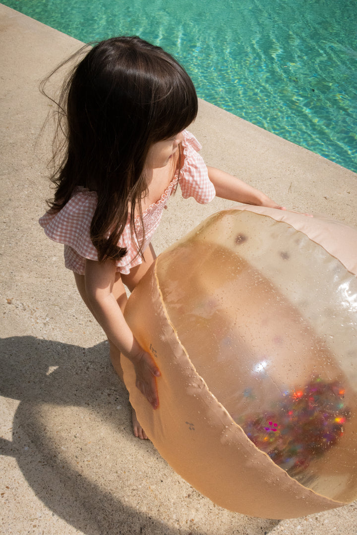 [Konges slojd] Beach Ball Large - Multi Cherry Blush Transparent