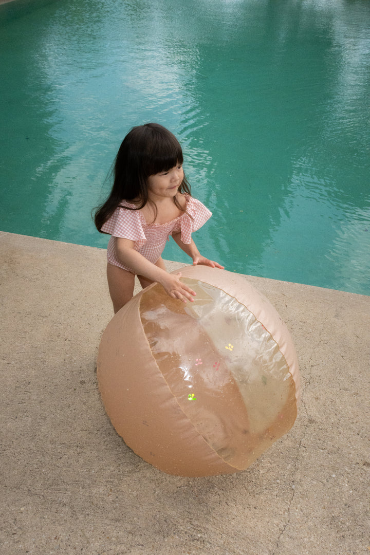 [Konges slojd] Beach Ball Large - Multi Cherry Blush Transparent