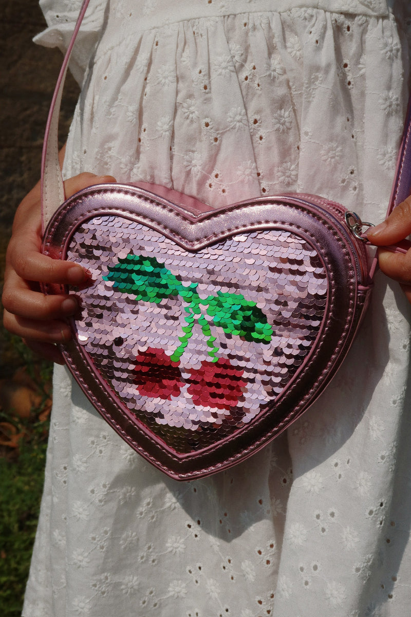 [Konges slojd] Tut Heart Sequin Bag - Rose