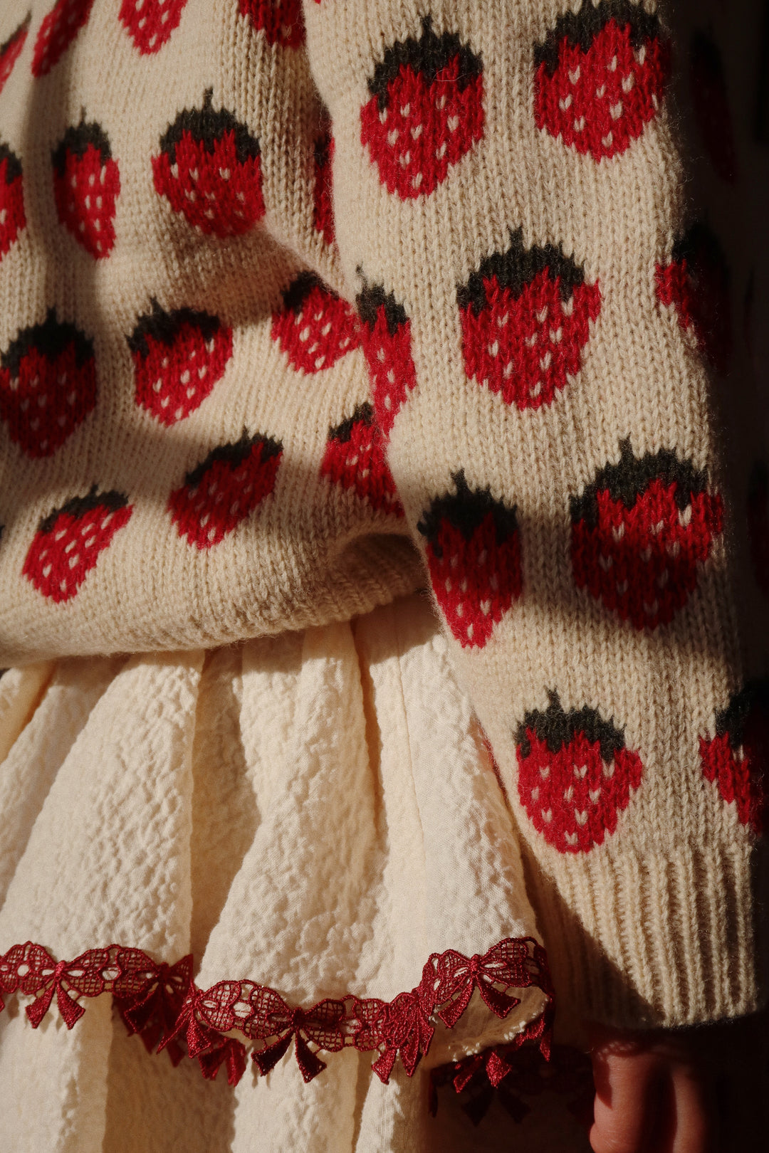 [Konges slojd] Belou Knit Collar Cardigan - Strawberry