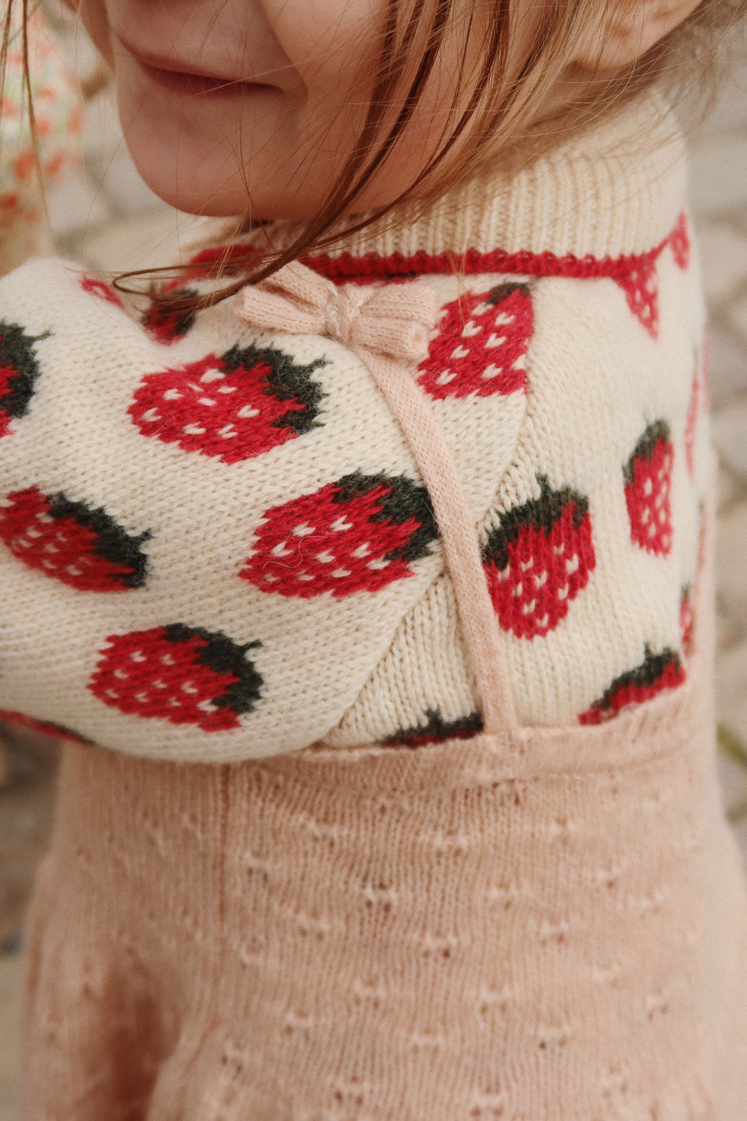 [Konges slojd] Belou Knit Collar Cardigan - Strawberry