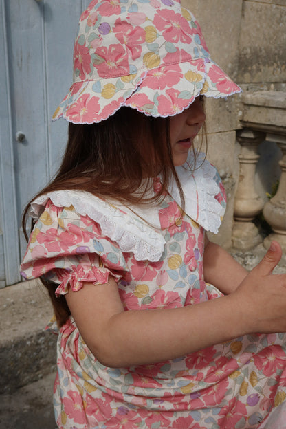 [Konges slojd] Coeur Scallop Sun Hat GOTS - Fleur Anglaise