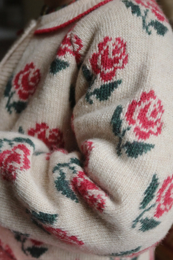 [Konges slojd] Belou Knit Collar Cardigan - Rose