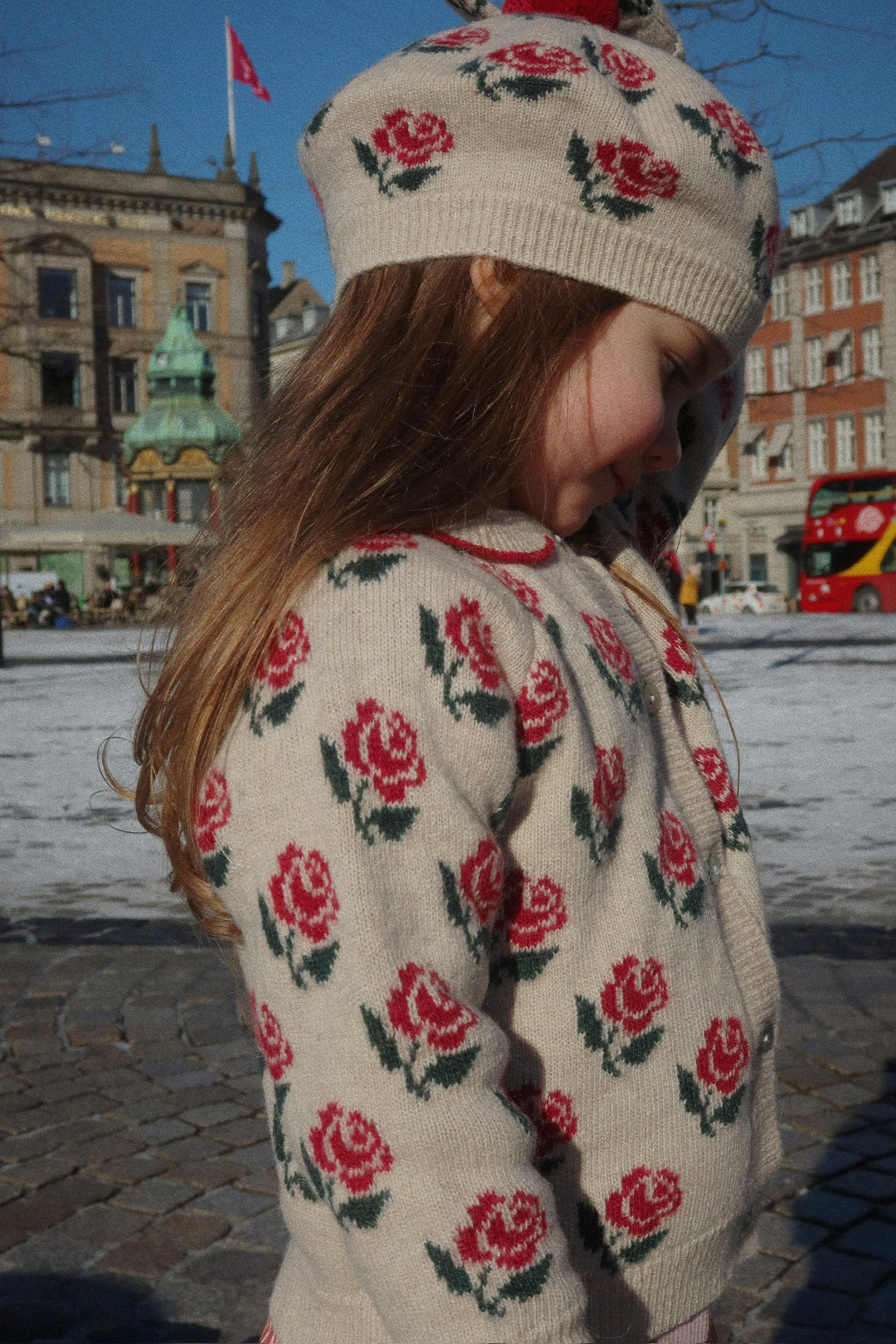 [Konges slojd] Belou Knit Collar Cardigan - Rose