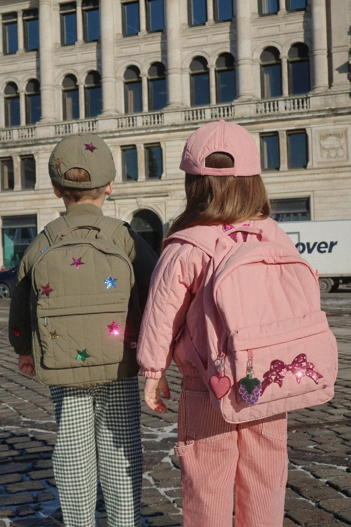 [11월10일 출고예정]
[Konges slojd] Juno Quilted Sequin Backpack - Rose