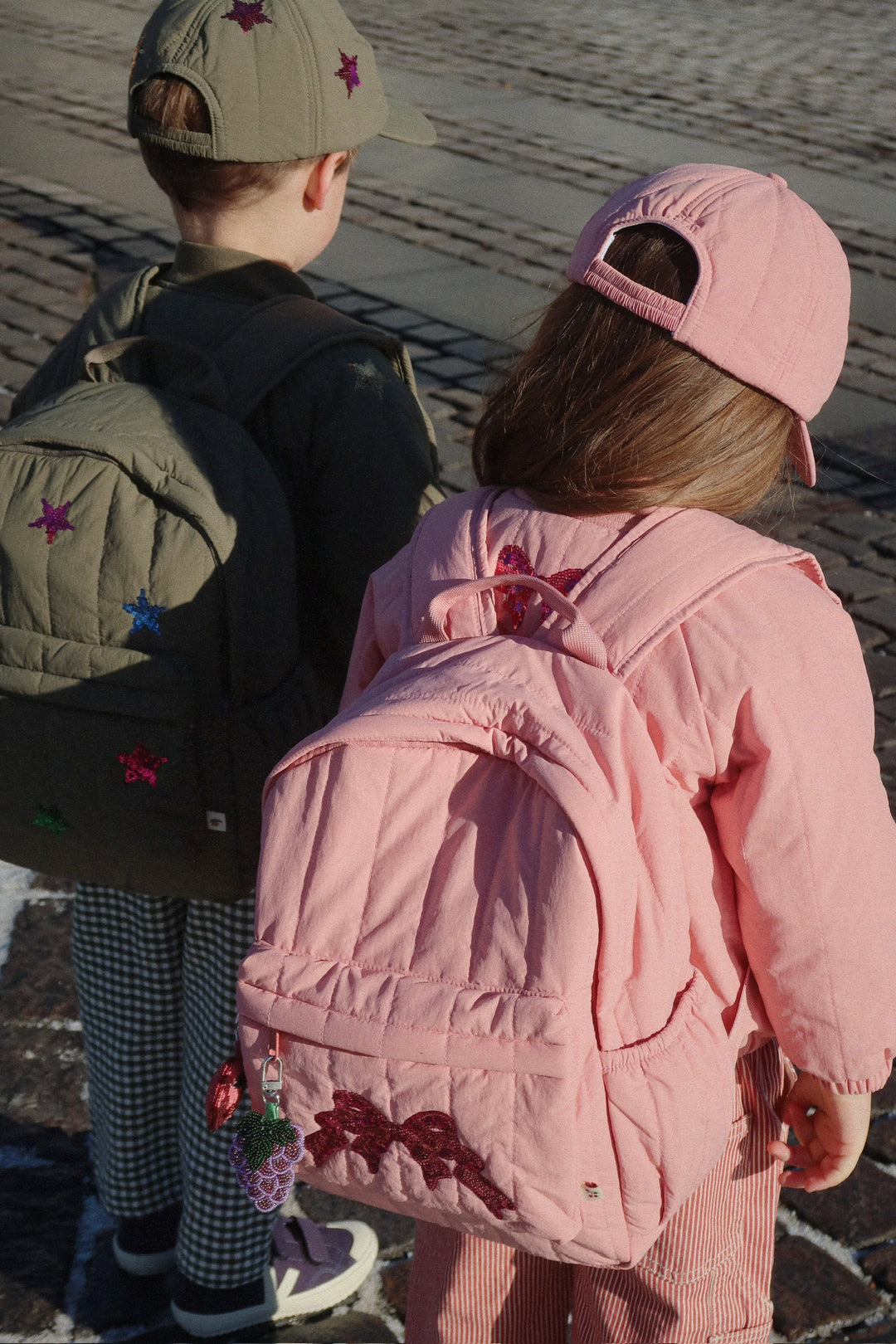 [11월10일 출고예정]
[Konges slojd] Juno Quilted Sequin Backpack - Rose