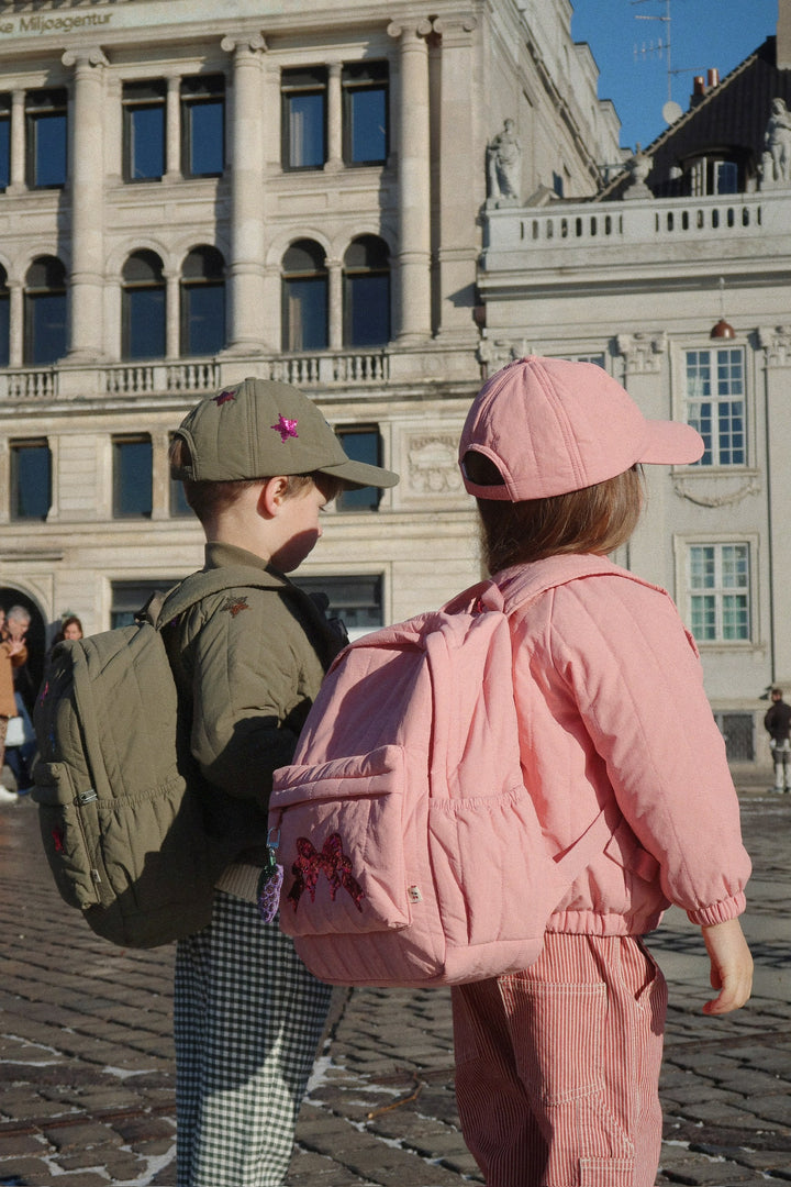 [11월10일 출고예정]
[Konges slojd] Juno Quilted Sequin Backpack - Rose