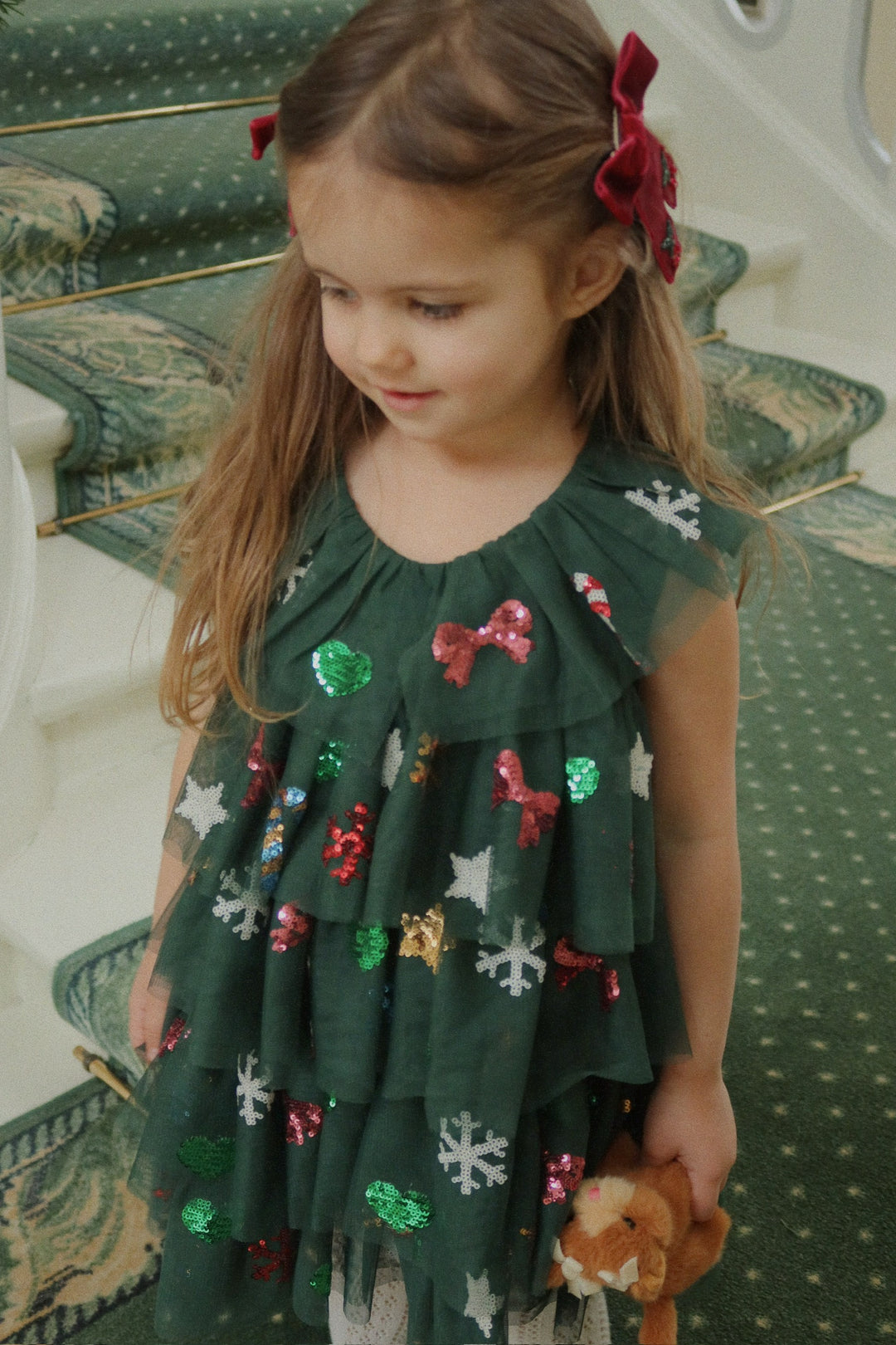 [Konges slojd] Yvonne Christmas Dress -  Hunter Green