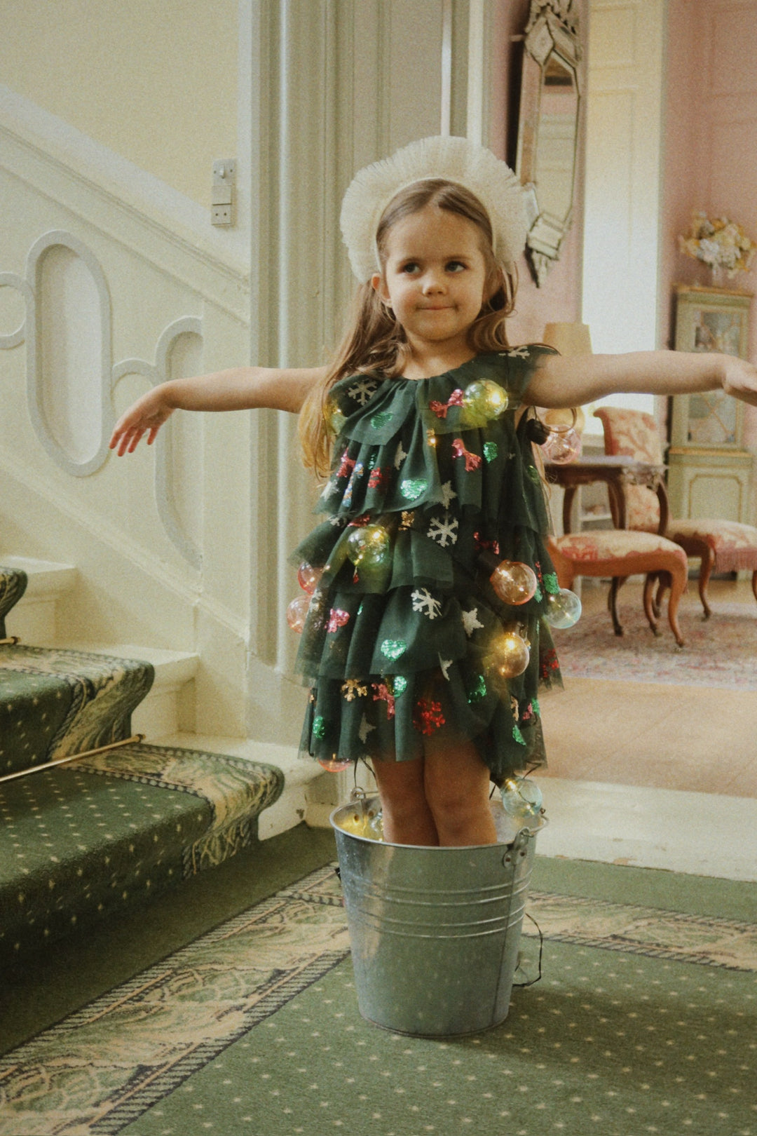 [Konges slojd] Yvonne Christmas Dress -  Hunter Green