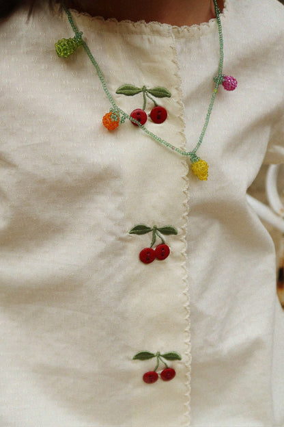 [Konges slojd] Evia Cherry Dress GOTS - Cloud Cream
