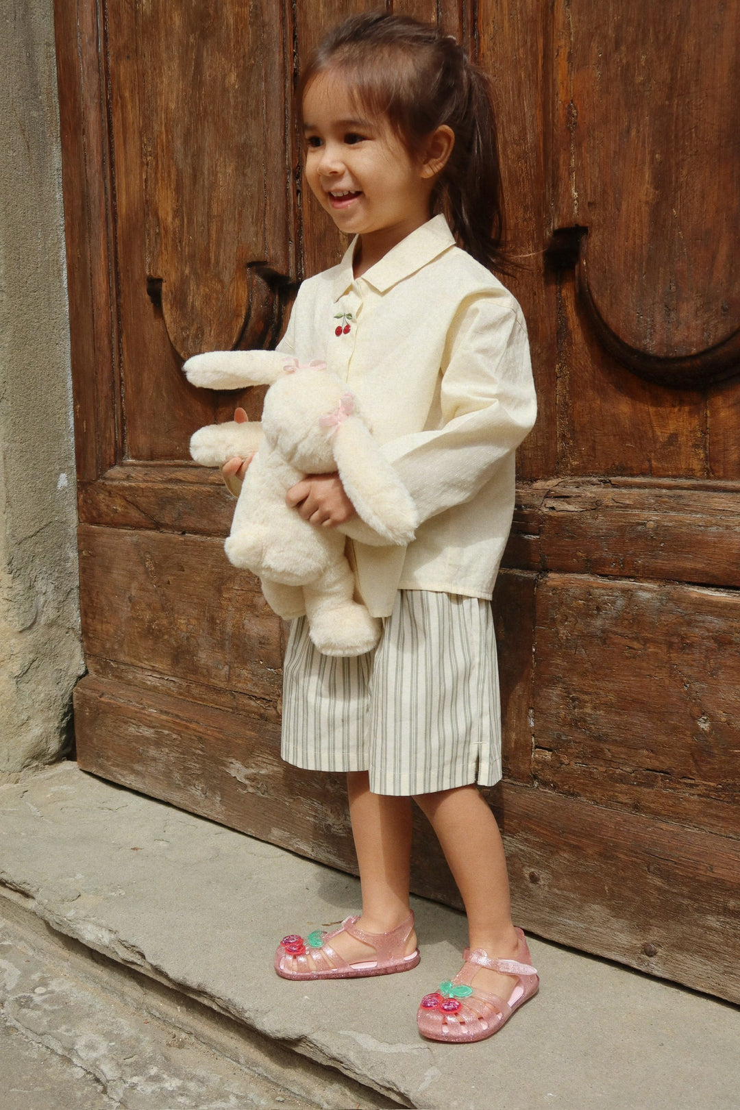 [Konges slojd] Evia Cherry Shirt GOTS - Cloud Cream