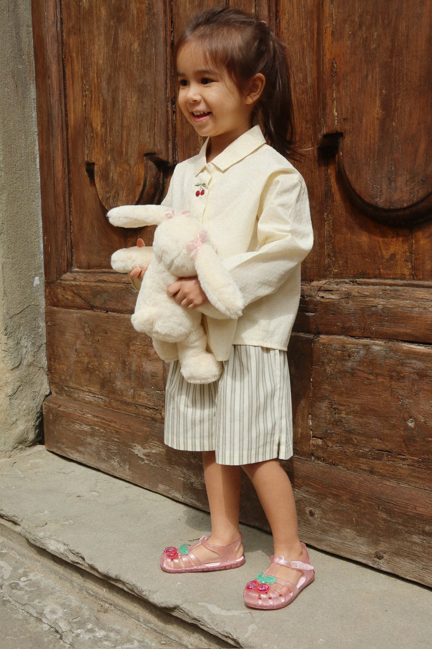 [Konges slojd] Evia Cherry Shirt GOTS - Cloud Cream